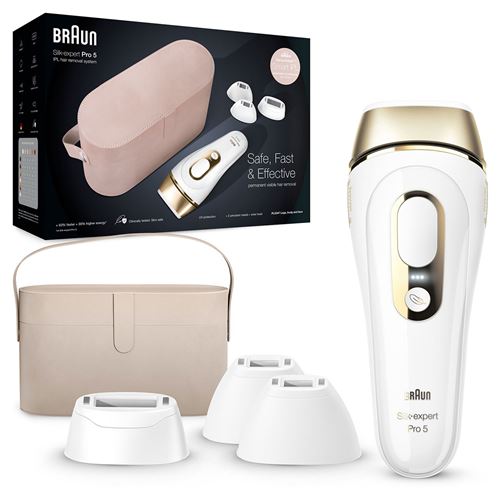Epilateurs à lumière pulsée Braun Silk expert Pro 5 PL5347- 4 tete -1 poche de rangement - 1 rasoir Gillette Venus